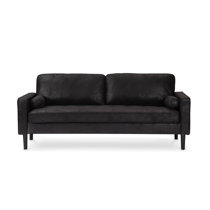 Black microsuede store couch